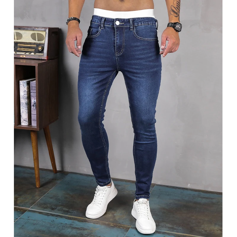 Alta Qualidade dos homens Stretch Skinny Jeans 2023 Preto Clássico Denim Calças Moda Streetwear Calças Roupas Masculinas Jeans Para Homens