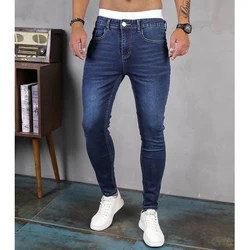 Pantalones vaqueros elásticos ajustados para hombre, Jeans clásicos negros de alta calidad, ropa de calle a la moda, 2023