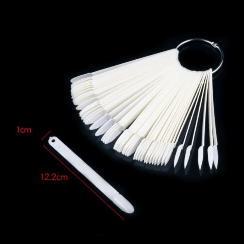 50개 투명 네일 디스플레이 스틱 (링 젤 폴리쉬 연습용 가짜 네일 팁, 컬러 차트 팁, 네일 아트 도구 포함)