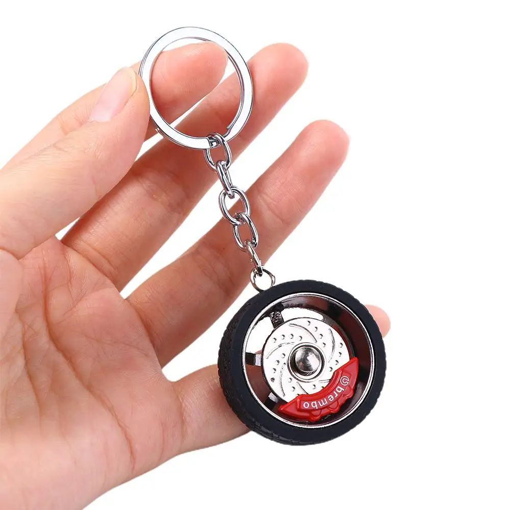 Funny Creative Alloy Car Key Chain RIM Wheel Keyring Car Wheel Keychain Simulation Tire Brake Discs Key Ring