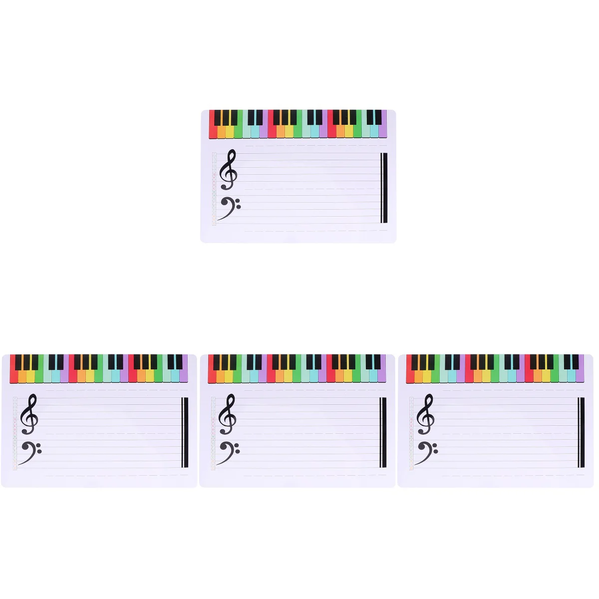 4 Pieces Exercise Board Portable Whiteboard Music Teaching Tool Flash Notation Plastic Reusable Staff Note