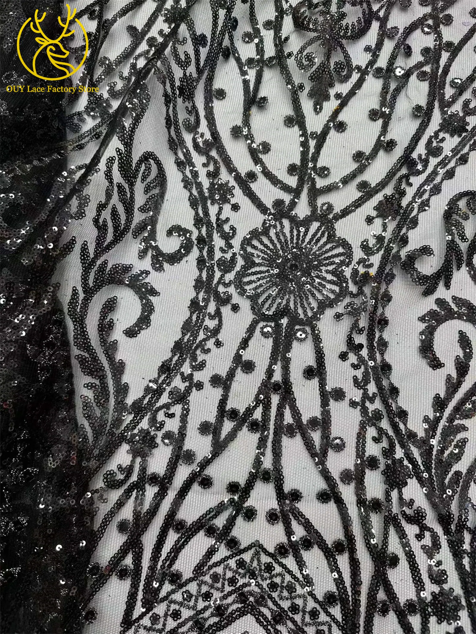 5 Yards Brauner Afrikanischer Spitzenstoff 2026 Nigerianische Pailletten Perlen Hochzeitsdekoration Tüll-Spitzenstoff Braut Partykleid Nähen – Detail 15