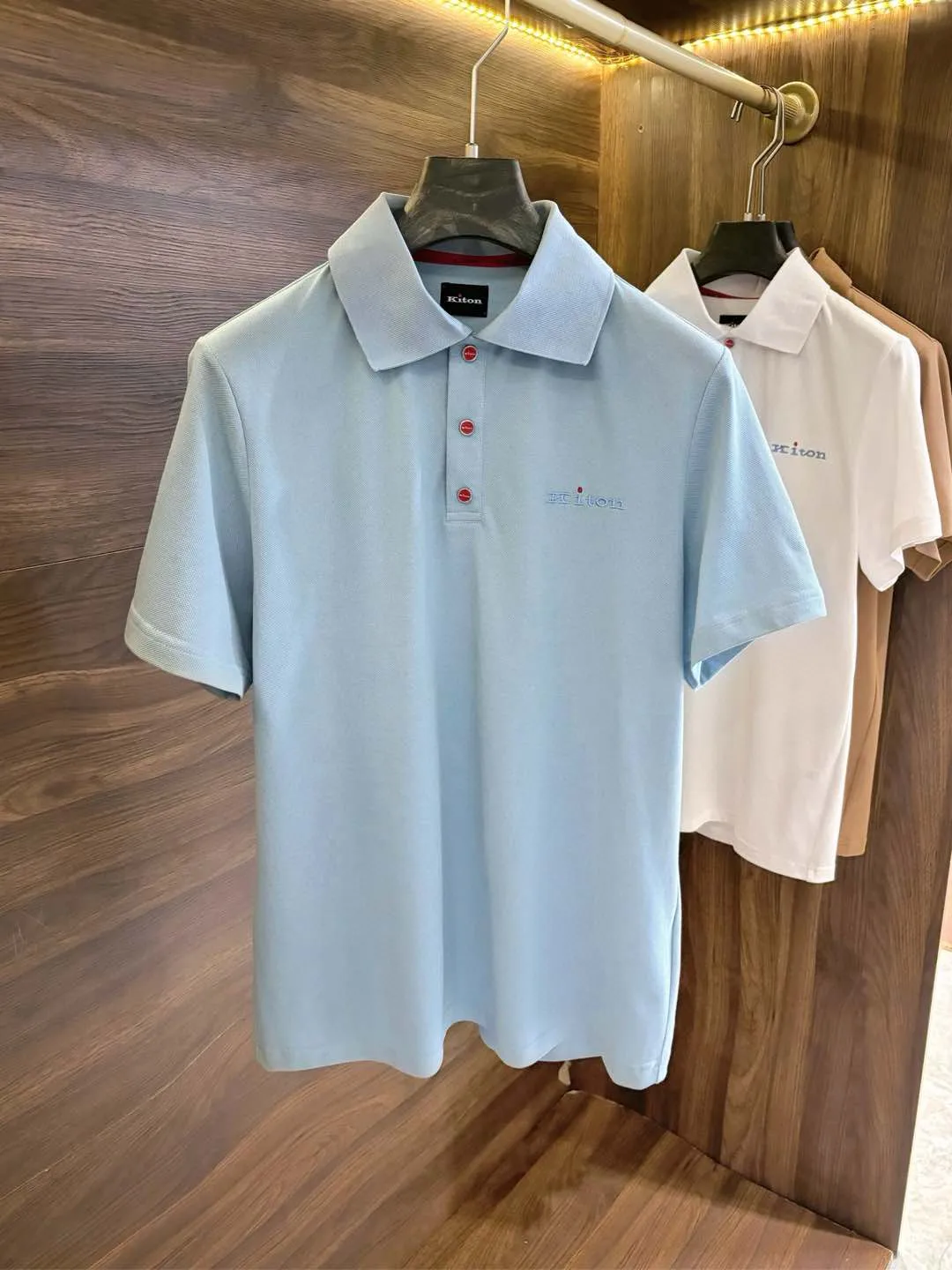 

KITON Italian cotton lapel business short-sleeved polo shirt