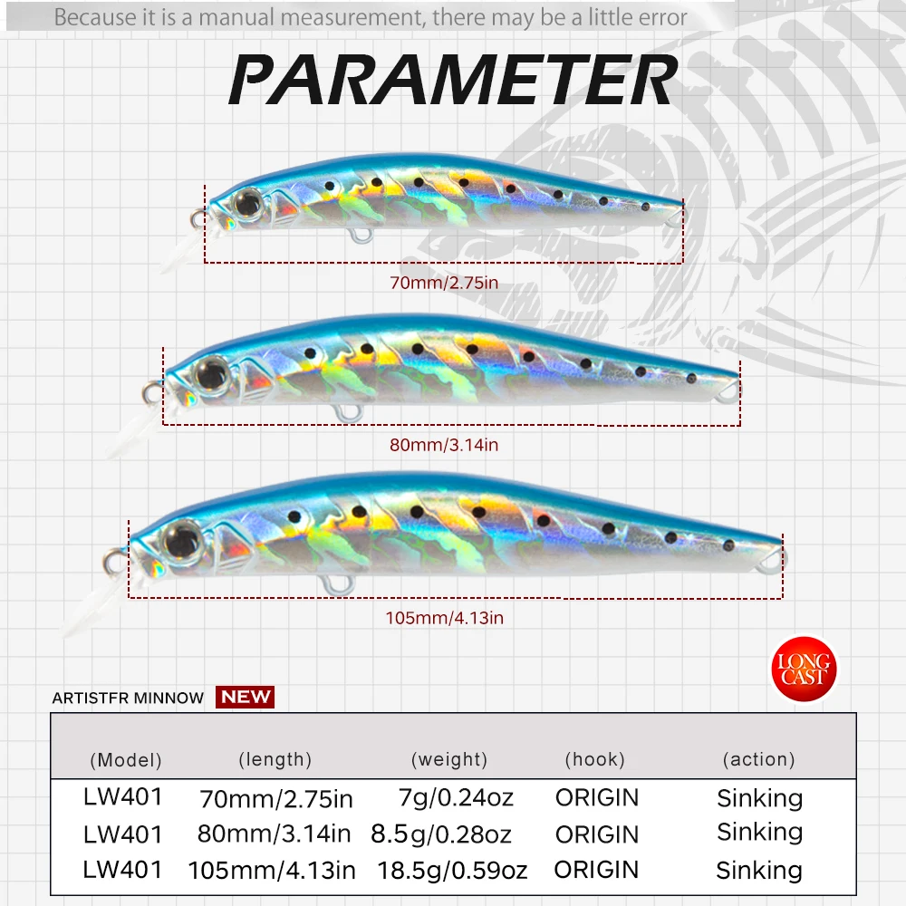 Hunthouse الفنان أسماك الصيد إغراء 80 مللي متر 8.5 جرام الصيد البحري غرق الطعوم Jerkbait Wobblers تويتش عمل لسمك السلمون المرقط باس LW401