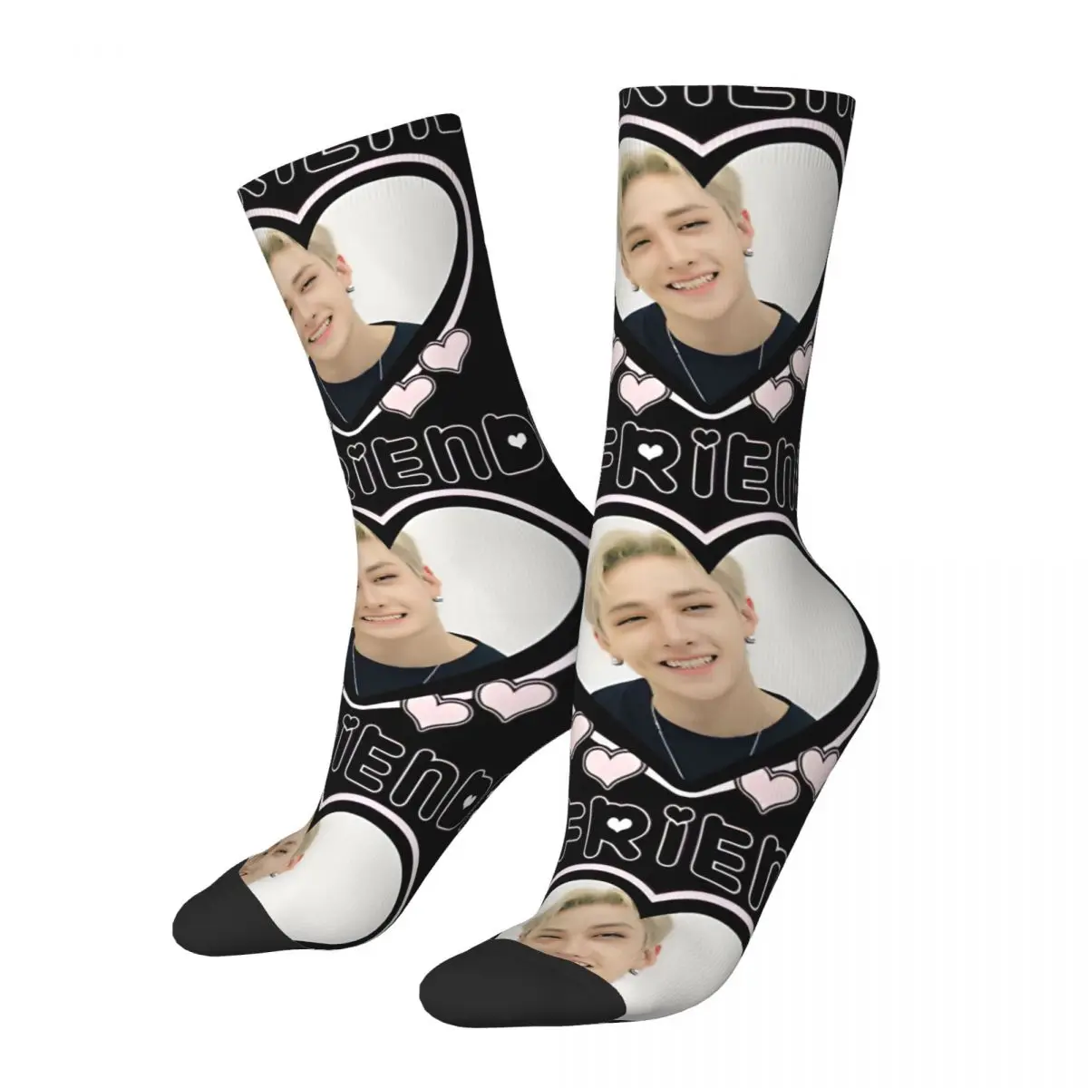 Happy Funny Men\'s compression Socks Amazing Vintage Harajuku Bang Chan Hip Hop Novelty Casual Crew Crazy Sock Gift Printed