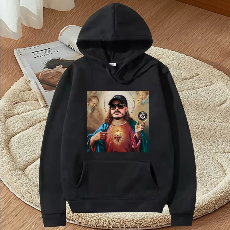 

Dellafuente God Essential graphic hoodie 2025 new men women vintage Long sleeve funny streetwear print oversized hoodie unisex