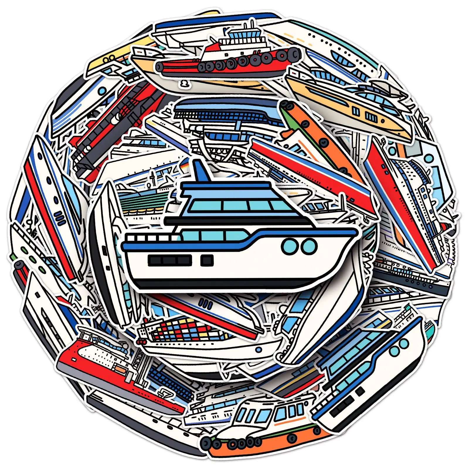 

10/30/50PCS Creative Steamship Graffiti Stickers Cute Means of Transportation Cartoon Decal Notebook Phone Guitar Cup Kid Toys