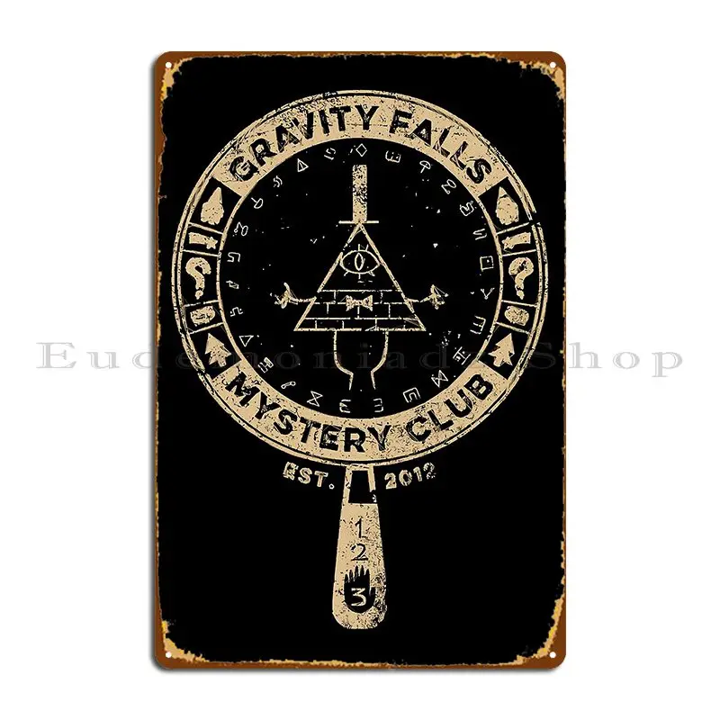 Men Women Gravity Brown Falls Mystery Club Funny Men Fan Metal Plaque Poster Create Character Cinema Decoration Tin Sign Poster