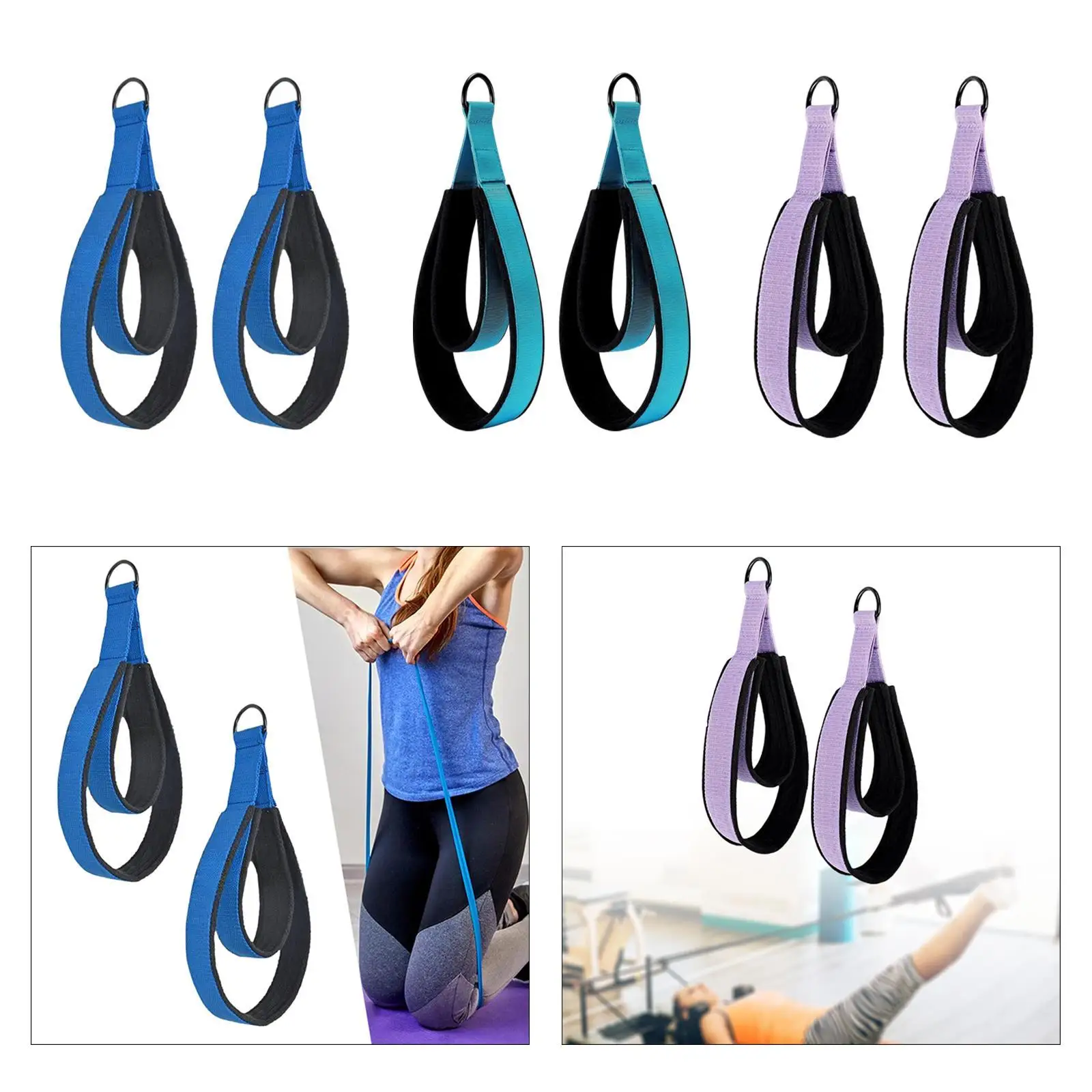 2 pçs pilates cinta de laço duplo cinta de fitness iniciante equipamento pilates duplo