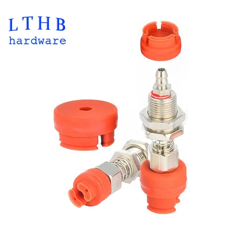 

10PCS Pneumatic Vacuum Suction Cup Used for Workpieces with Holes Red Silicone Sucker Injection Molding Robot Automation Tools
