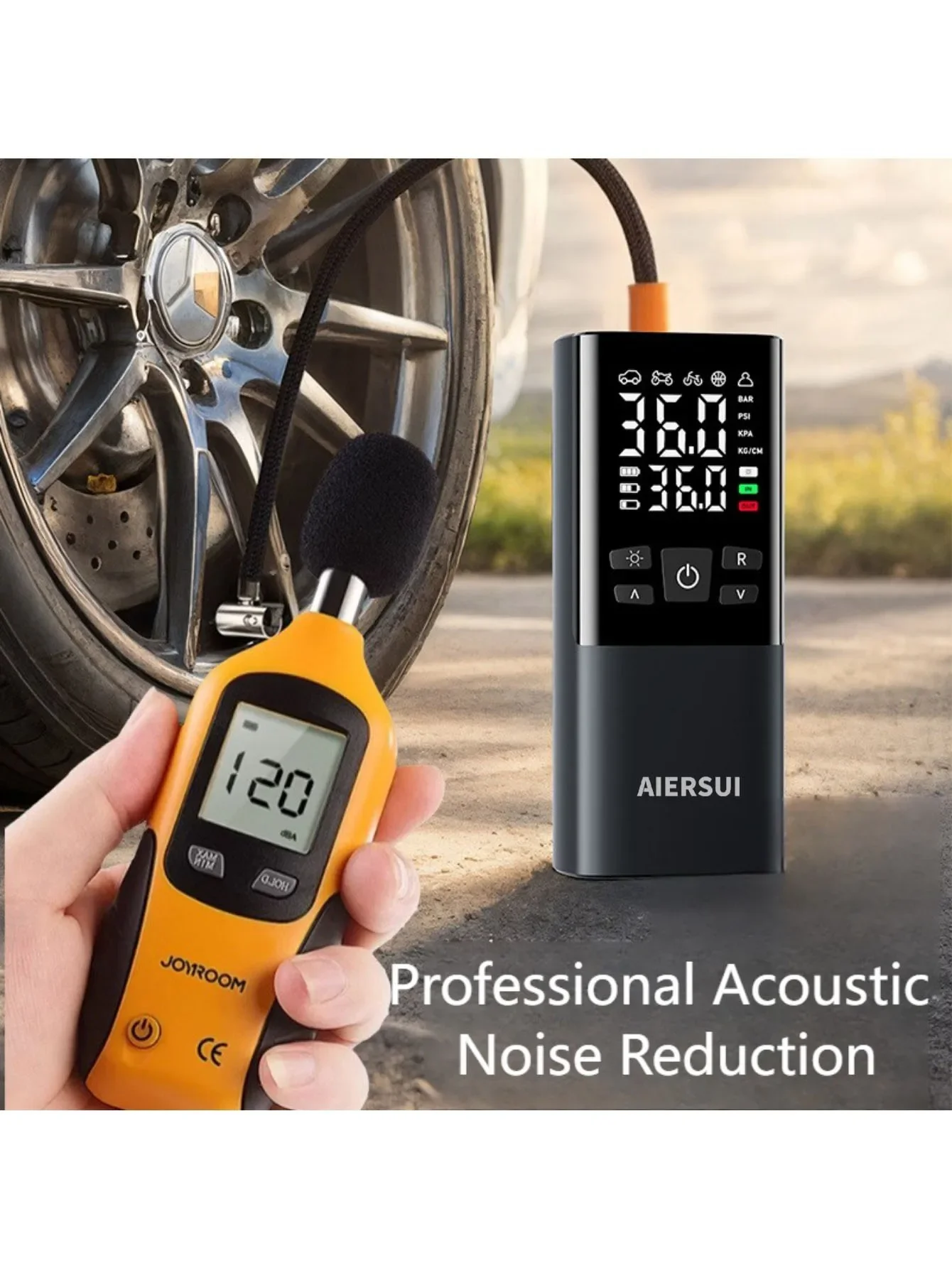 

120W Handheld Air Compressor Wireless Inflatable Pump Portable Air Pump Tire Inflator Digital for Car Bicycle Balls