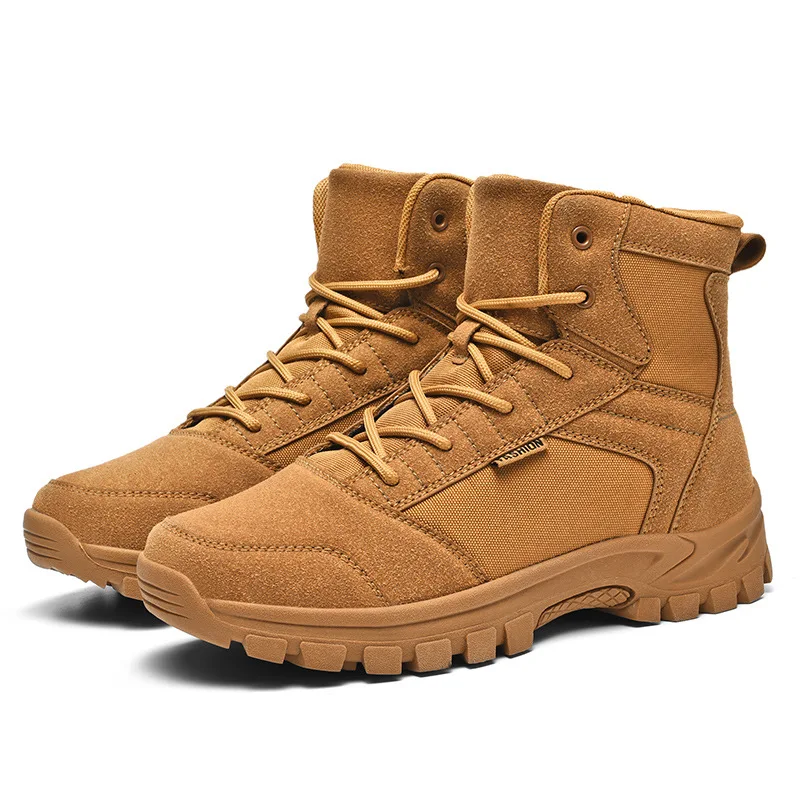 High quality high tops leather boots for men size 47 48  new 2023 autumn hiking outdoor mountain shoe black khaki brown