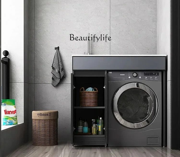 

Alumimum Wash Wardrobe Combination Balcony Washing Machine Integrated Basin Cabinet Sink