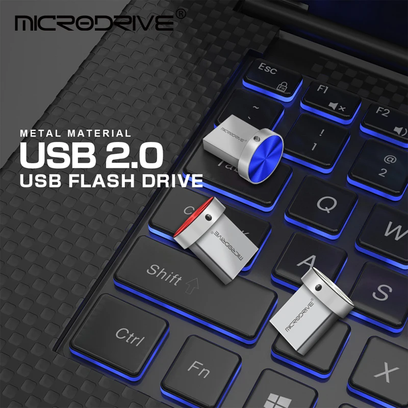 High Speed Mini USB 2.0 Flash Drive 128GB 64GB 32GB Metal Pen Drive 128 64 32 16 8 4GB USB Flash Memory Stick Pendrive Cle USB