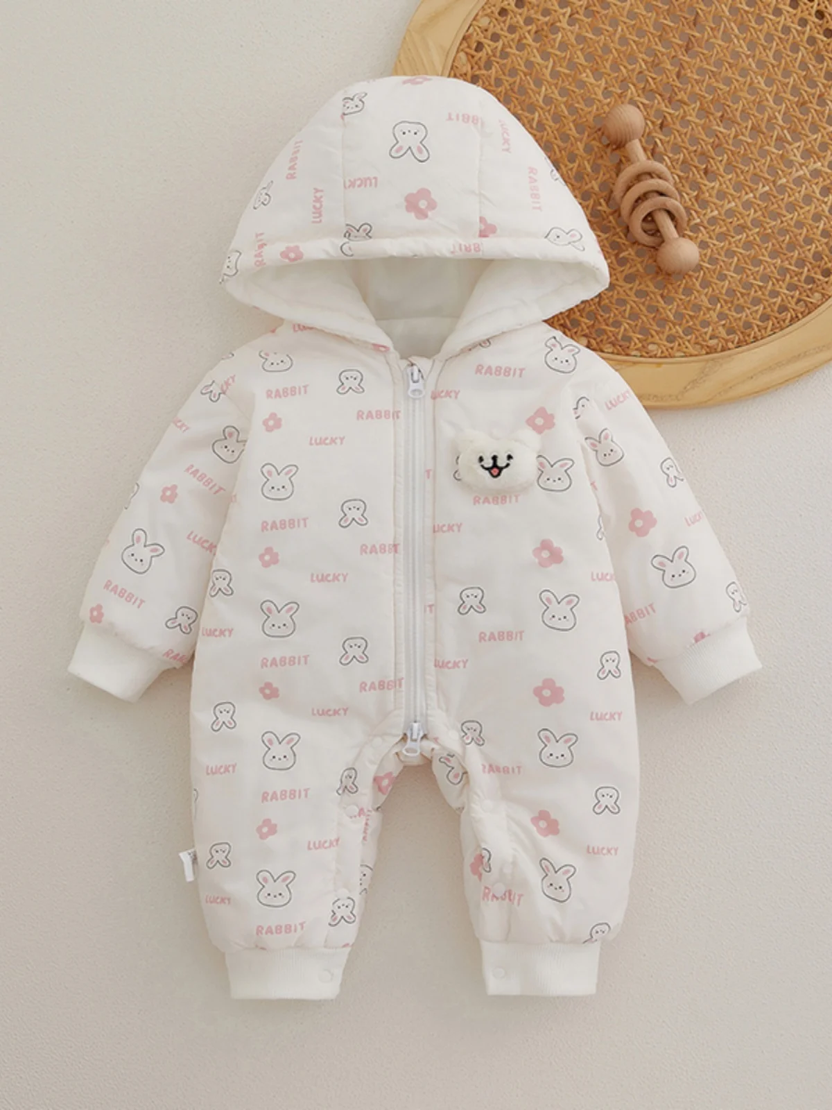 

Baby Winter Rer Suit with Hat Cotton Fce Lined Outgoing Warm Cartoon Cler Clothes for Newborns Chinese Brand