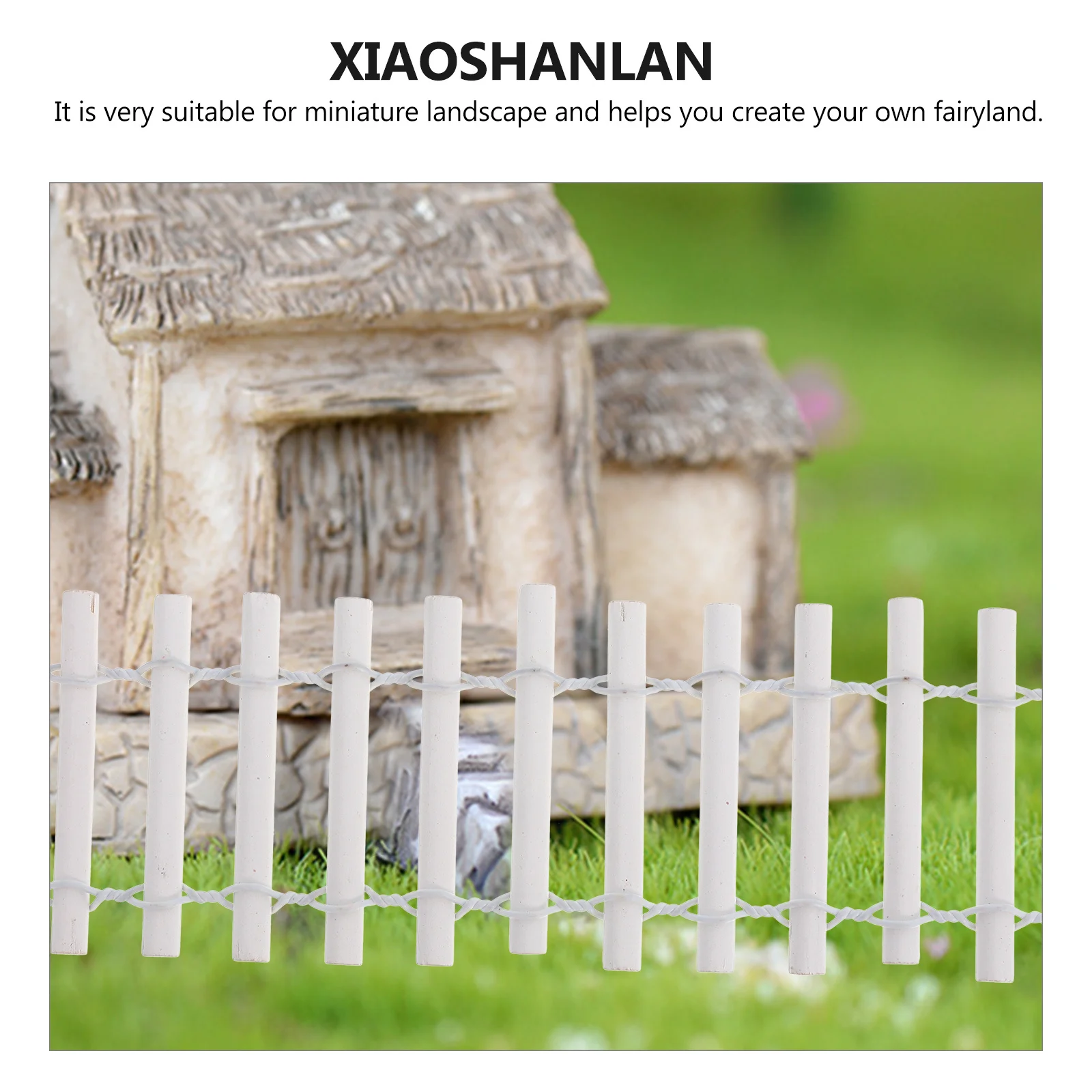 

Mini White Wooden Fence Decorative Rustic Style Living Mini Garden Micro Landscape Small Fence for Succulent Plants Bonsai