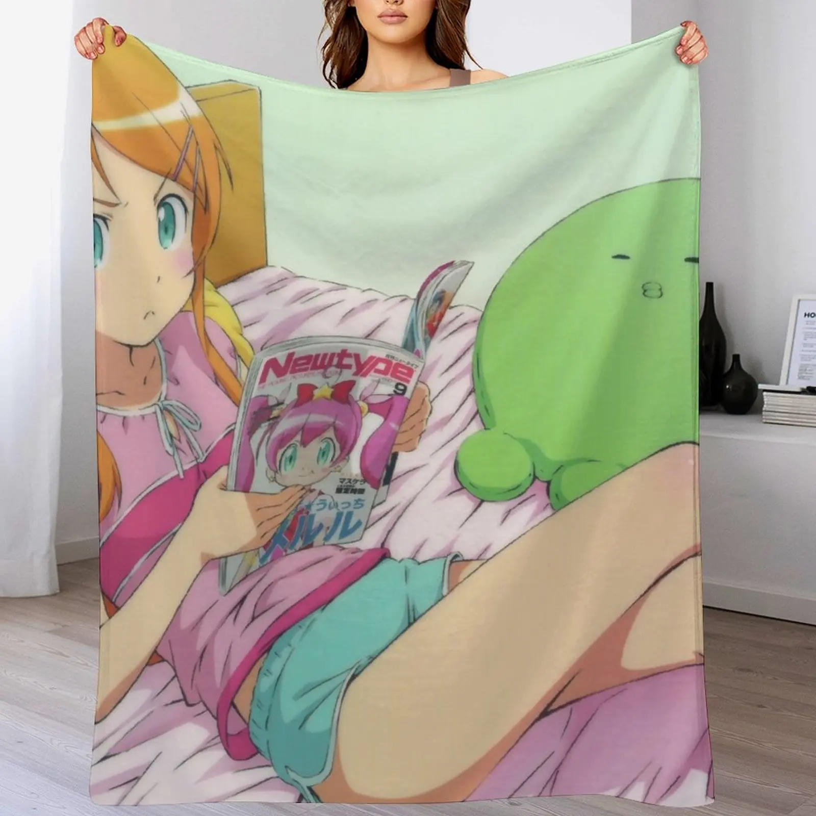 

Oreimo - Kousaka Kirino Throw Blanket Shaggy Summer Beddings blankets and throws anime Blankets