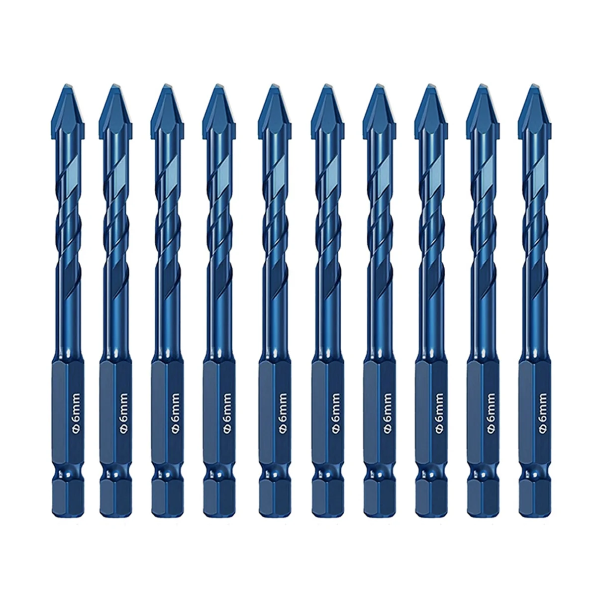 10Pcs High Hardness Eccentric Drill Precision Drilling 6mm Glass Tile Ceramic Punching Rock Slab Triangle Drill Bit