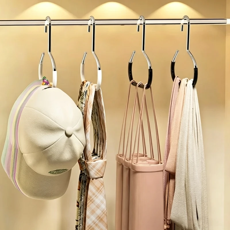 1/ 3 /5 /10 PCS Stainless Steel Hat Hanger Organizer Space Saving Non-Slip Cap Holder for Baseball Caps Bra Handbag Belt Closet