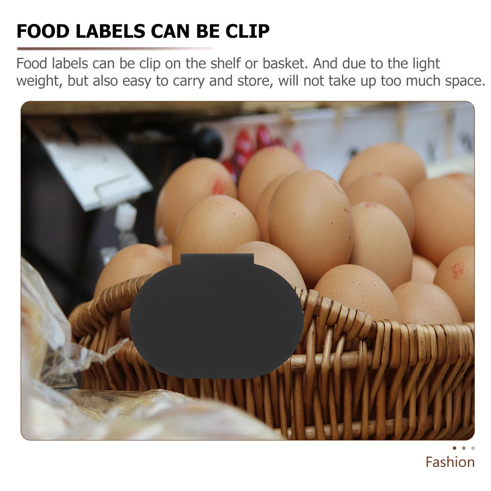 

12pcs Chalkboard Label Clips Blackboard Type Erasable Basket Tags Price Display Holders For Storage Organization