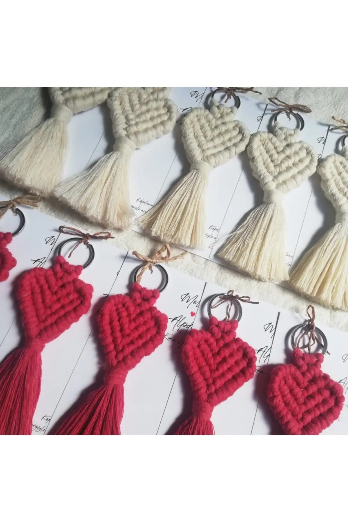 

Gift Macrame Keychain Heart 50 Pcs Customizable Wedding Engagement Birthday Party And Events For You