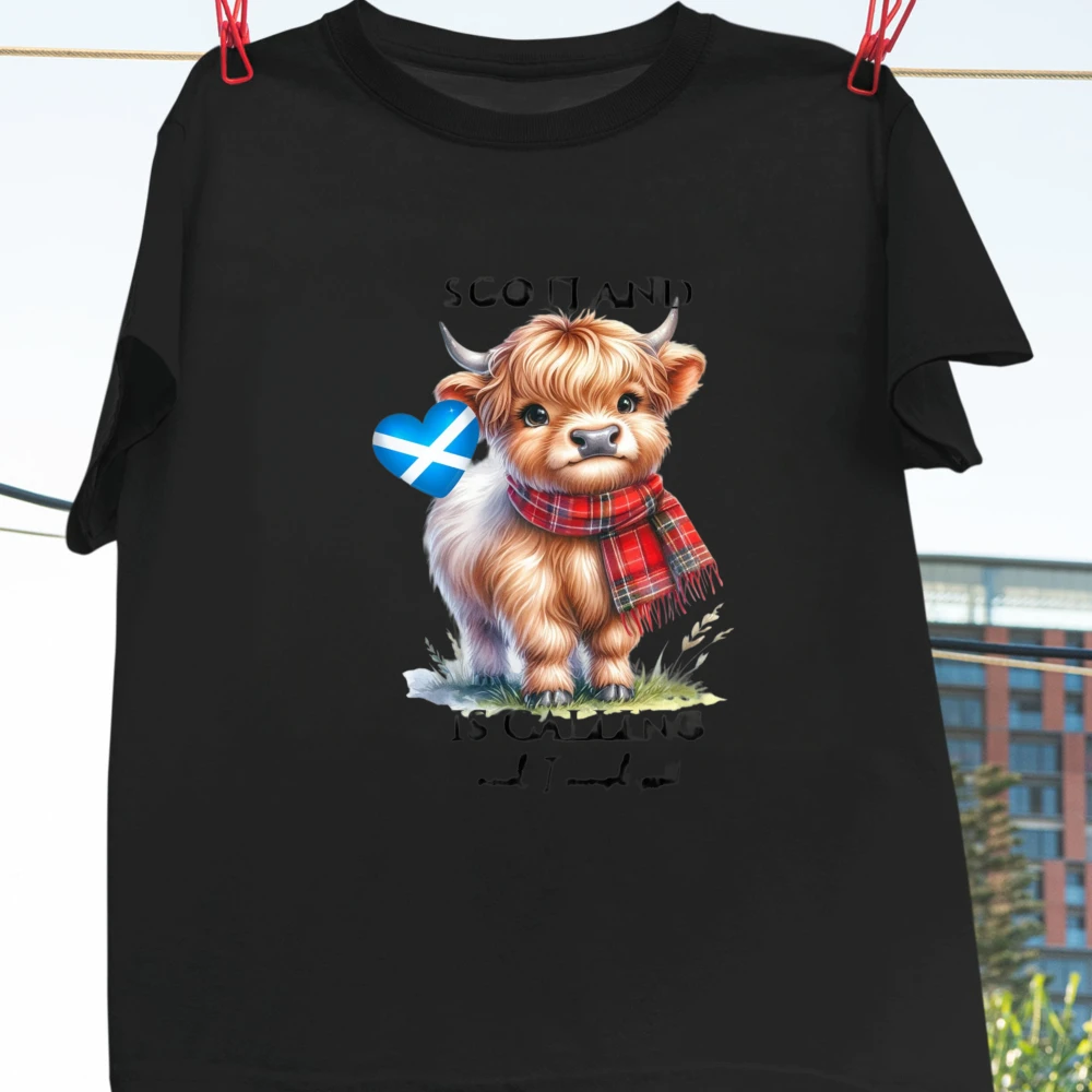Scotland Highland Cow T-Shirt Scottish Tartan Unisex Shirt Soccer Cup 2026 Scotland Soccer Fan Tee Cute Funny Highland Cow shirt view 2