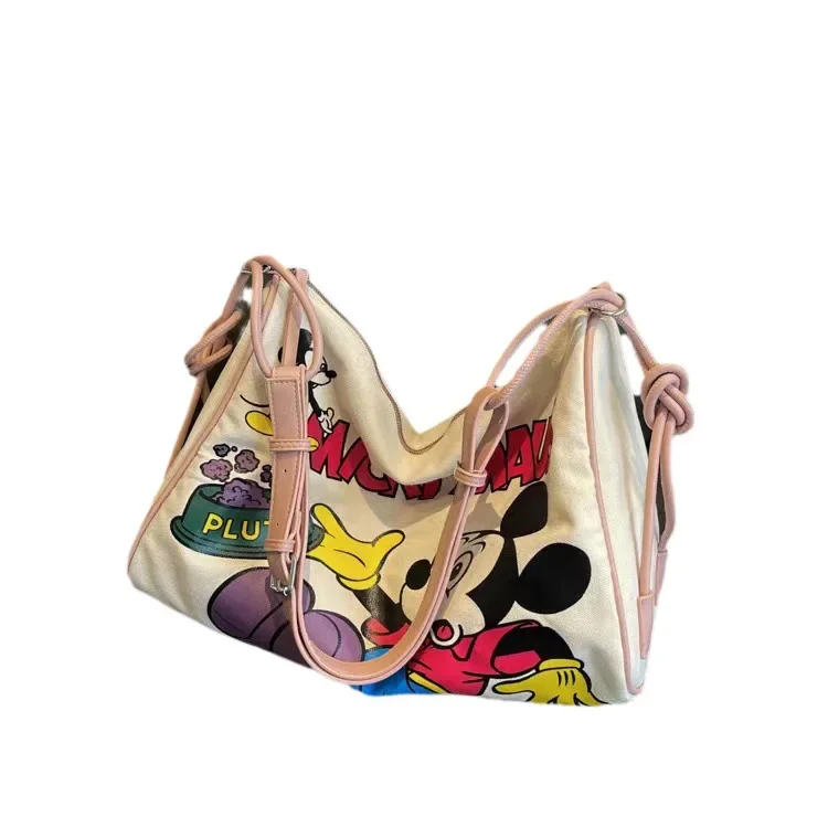 Disney Mickey Mouse Capacity Shoulder Bags Tote Cute Female College Student One Shoulder Crossbody Bag