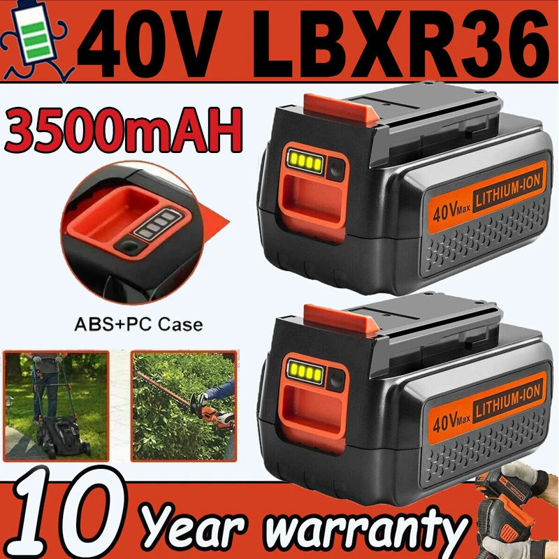 For Black&Decker 36v/40V 3500mAh Li-ion Rechargeable Power Tool Battery LBXR36 BL2036 LBX2040 LST136 LST420 LST220 L50