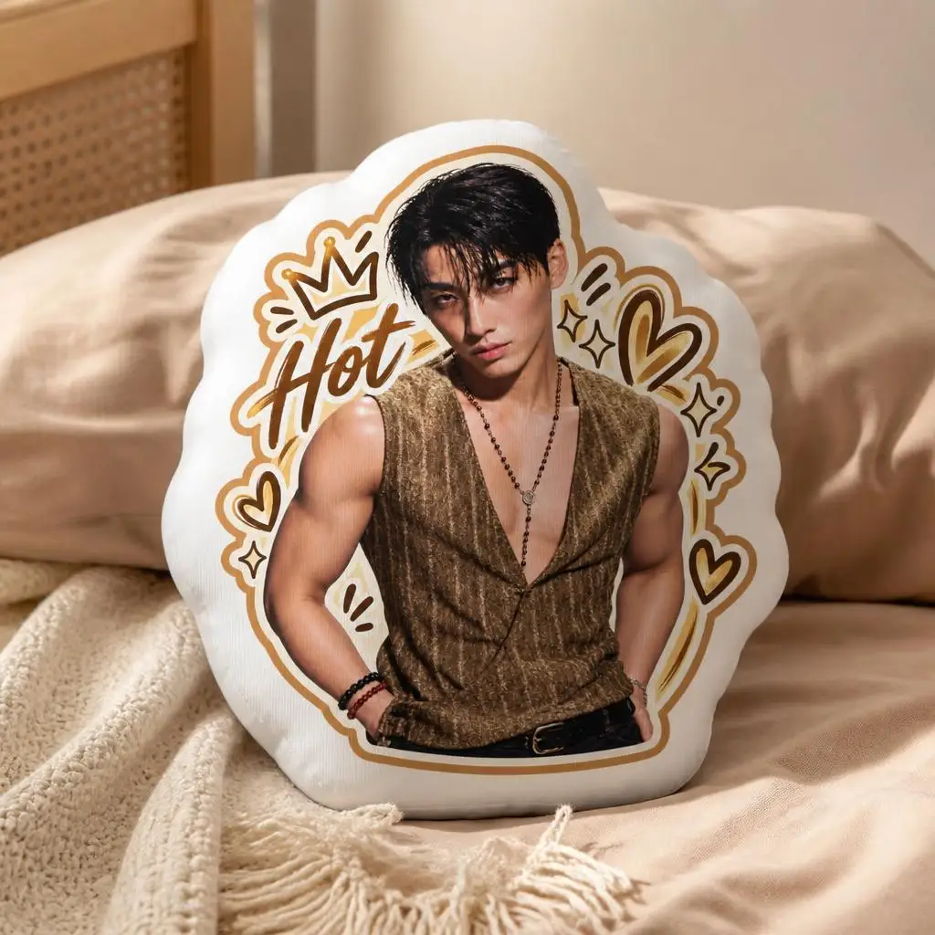 ATEEZ San Kpop Idol Shaped Pillow Heart Design Throw Cushion Korean Boy Band Fan Gift for Bedroom Sofa Home Decor Living Room