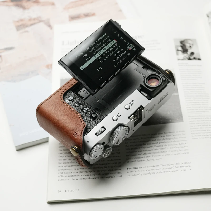 Mr.Stone for Fujifilm X100V protective leather camera case x-100v cowhide protective case  camera bag