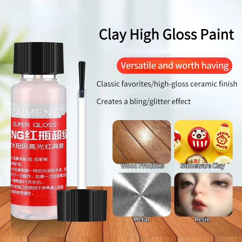 20ml Super Glossy Water-based Glossy Oil Stoneware Clay Items Protective Paint Soft Pottery Resin Matte Transparent Pigments