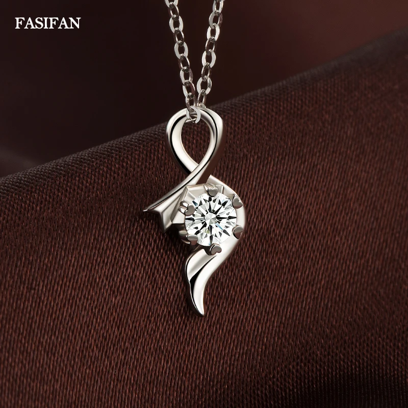 FASIFAN PT950 Platinum Material Slring Necklaee Highly Crafted Moissanite Diamonds Christmas Thanksgiving Gifts