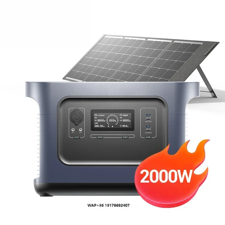 PISEN Portable 2000W Solar Power Station Outdoor Lifepo4 Energy Storage Battery Generator MPPT Controller Car Source US/EU Plug