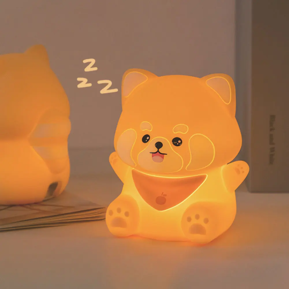 Cute Red Panda Lamp Soft Touching Baby Night Light For Household Baby Room