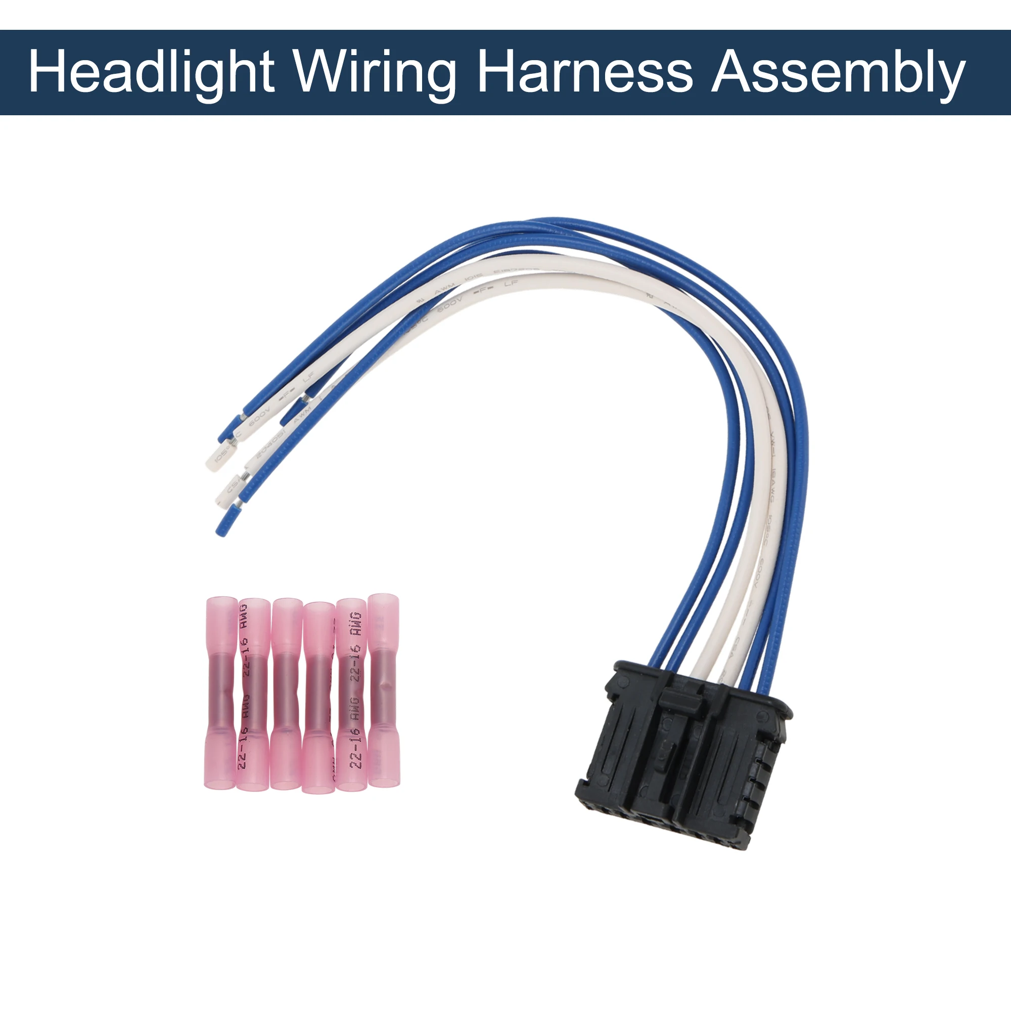UXCELL Headlight Wiring Harness Assembly for Peugeot 206 98-17 Taillight Lamp Wire Harness with 6 Pcs Terminals 18cm 1 Set