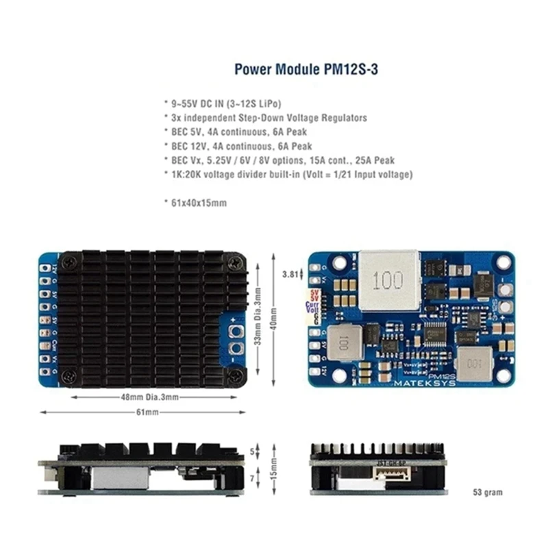 Modulo di alimentazione universale BEC 12S-PRO scheda modulo convertitore efficiente protezioni di uscita stabili includono DXAC