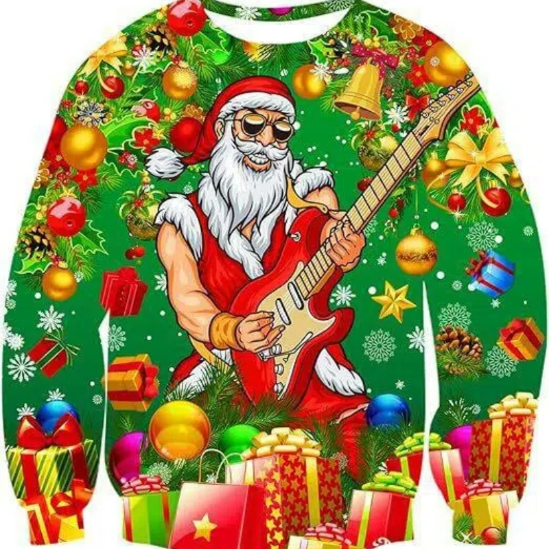 

Christmas Sweater For Men Funny Xmas Novelty Sweatshirt Cool 3d Dog Cat Print Pullovers Long Sleeve Boys Sweaters Clothes Ugly