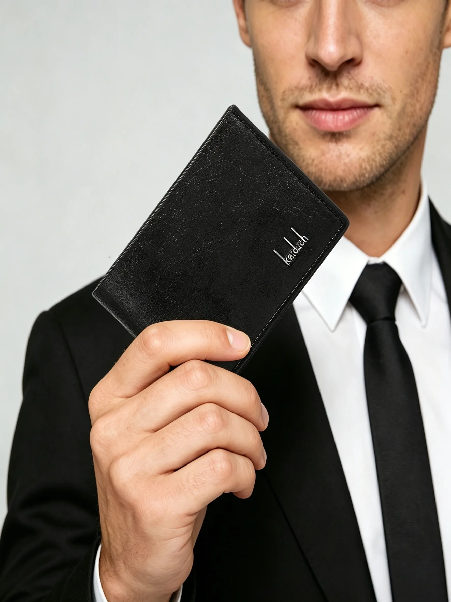 Men‘s RFID Bifold Wallet with 10+ Card Slots & ID Window, Business Multi Card Holder Short Purse, PU Leather Large Capacity