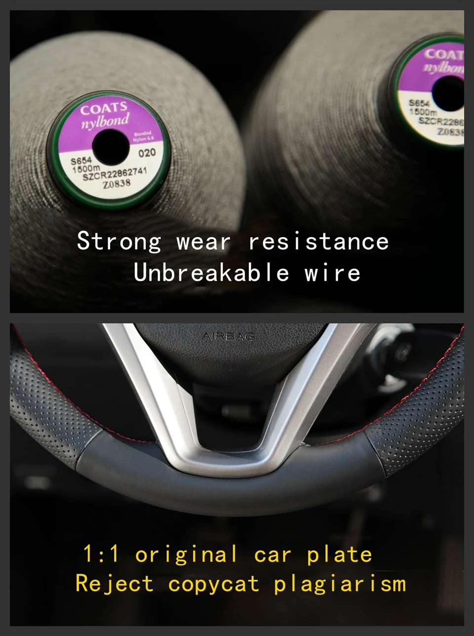 Maßgeschneiderte DIY-Lenkradabdeckung für Hyundai Ix 35 Tucson 2 2011–2015, rutschfestes Ledergeflecht, Auto-Innenzubehör – Detail 5
