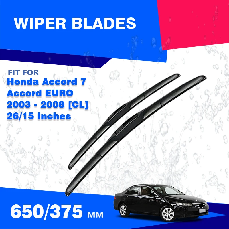 For Honda Accord 7 EURO CL7 2003 - 2008 Front Wiper Windshield Blades Windscreen Window Brushes Accessories 2004 2005 2006 2007