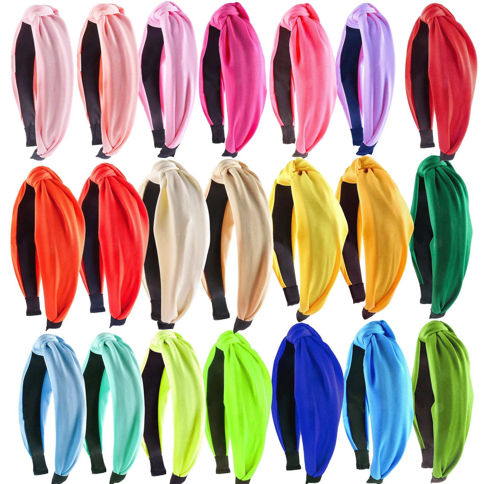 Women's Hair Tie Women's Small Fresh Color Fabric Headband Candy Color Milk Silk Wrapped Cloth Hair Clip Hair Accessories