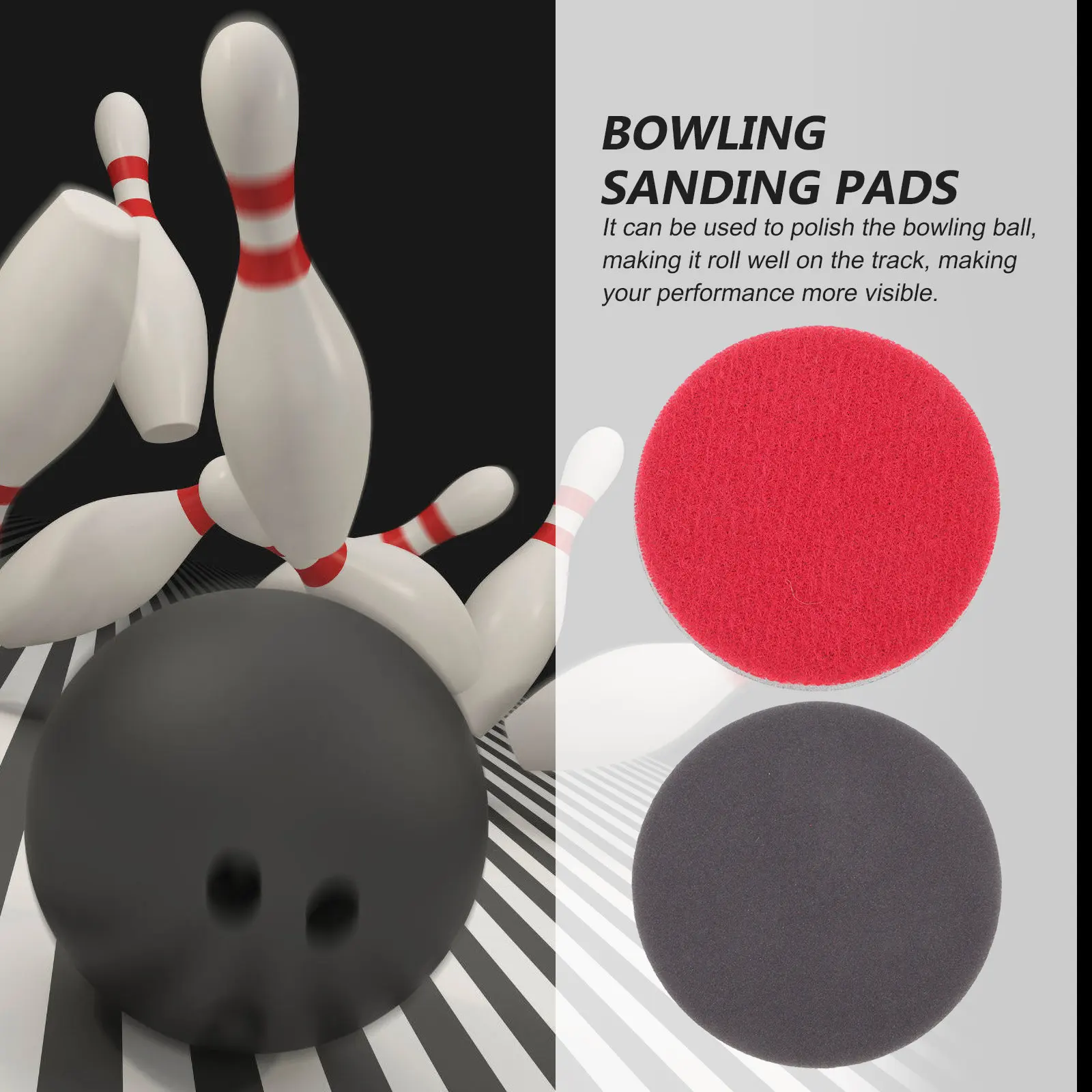 8Pcs Premium Sponge Bowling Ball Polishing Pads Multi-Use Cleaning Pad Set for Track Performance Shine Enhancement Portable