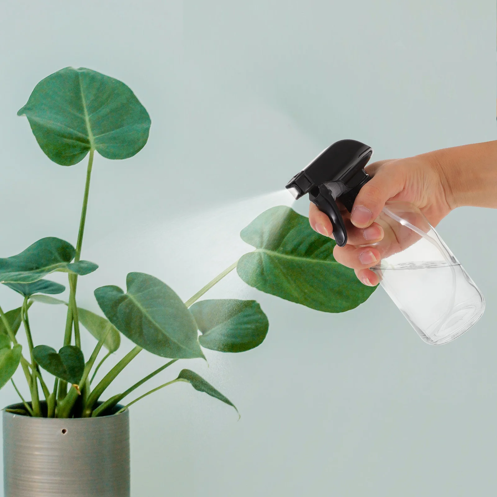 

2Pcs Spray Bottles Glass Hand Press Sprayers Big Capacity Transparent 250Ml for Home Garden Salon Office Dishwasher Safe