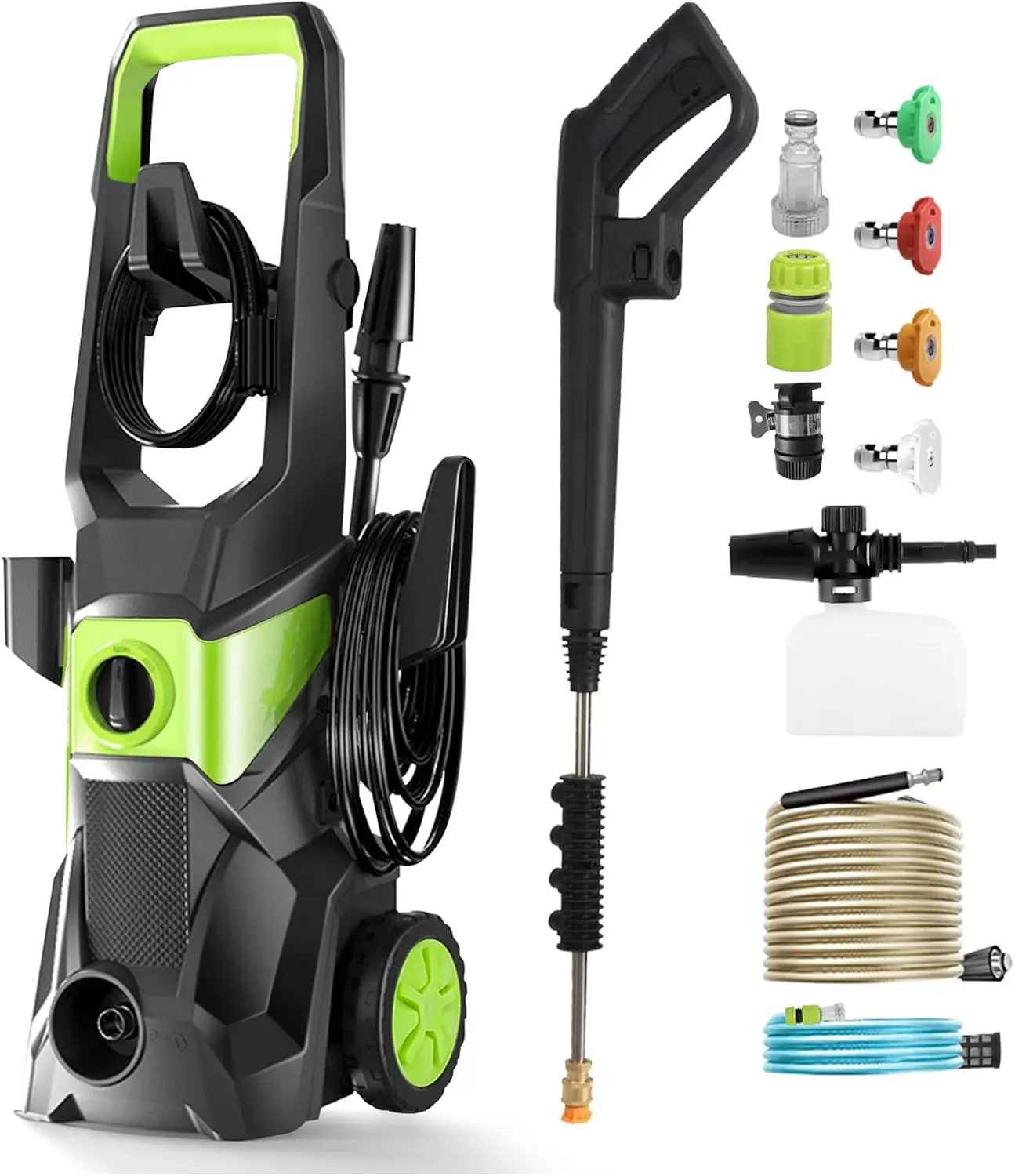

Electric Pressure Washer 2400W 4000PSI IPX5 Water Resistant Power Washer with 4.9FT Power Cord 52.5FT Outlet Hose for Car Garden
