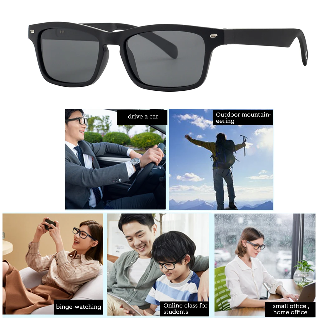 Brille drahtlose Knochen leitung Sport musik Brille Bluetooth-kompatible Outdoor-Reise brille für Telefon Anti-Blaulicht