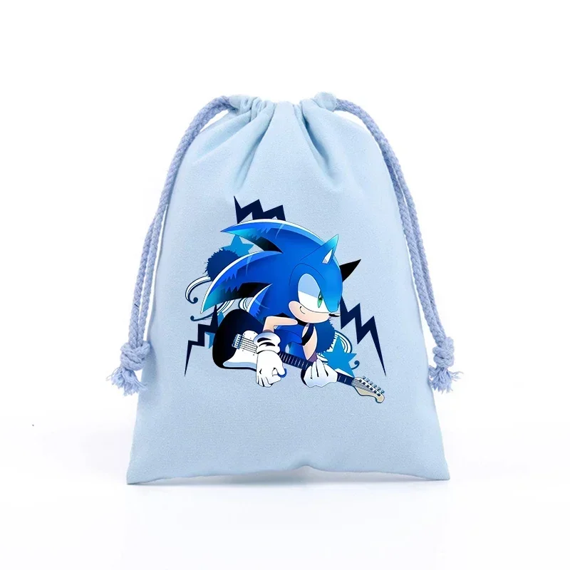 Bolsa de regalo con cordón sónico, bolsa de cosméticos con dibujos animados de Anime para niño, bolsa organizadora de almacenamiento portátil, bolsa de aseo con bolsillo de tela para regalo