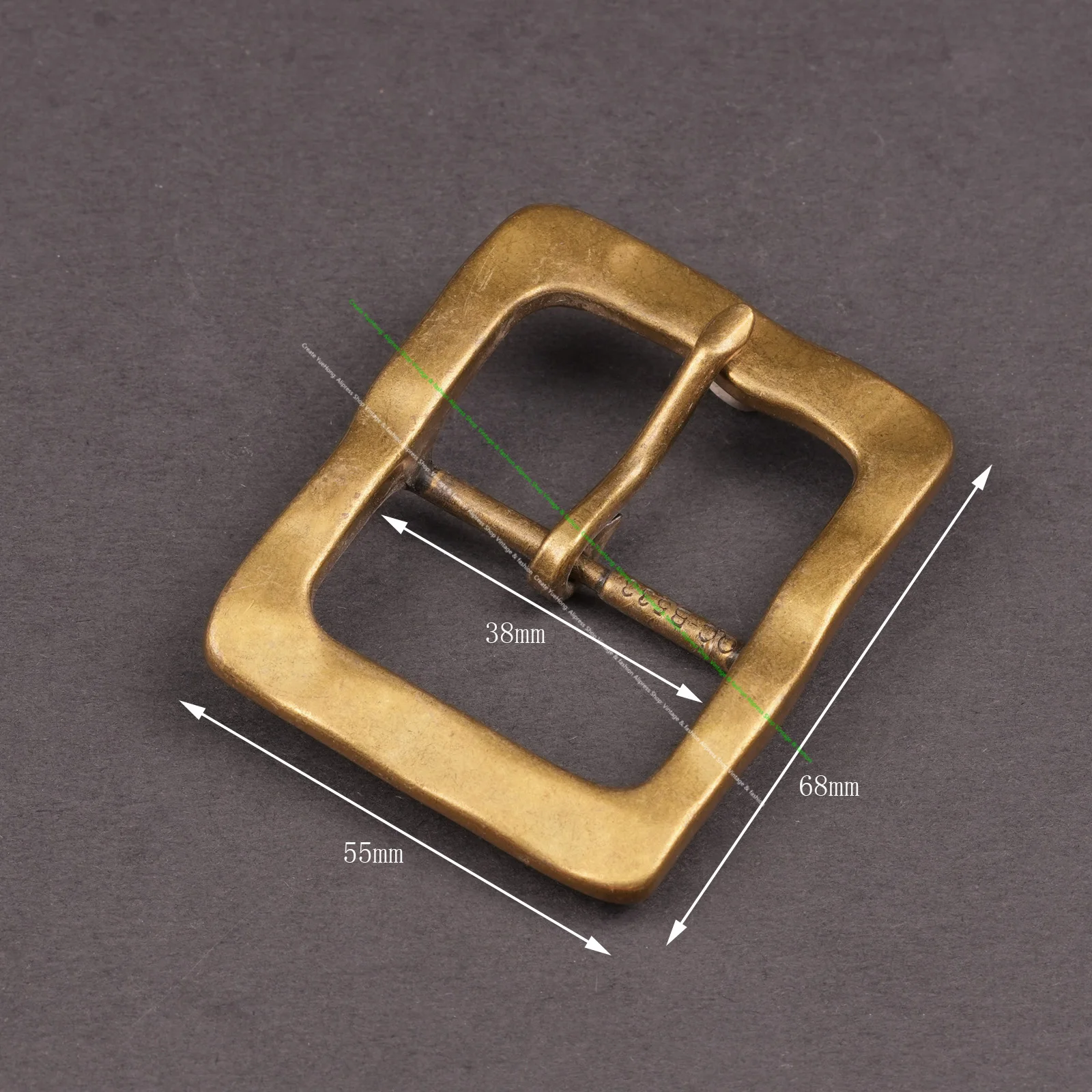 Quality Sturdy Antique Brass Heavy Duty Single Prong Belt Buckle Leathercraft Square Center Bra Jeans Belt Buckle Fit 38mm