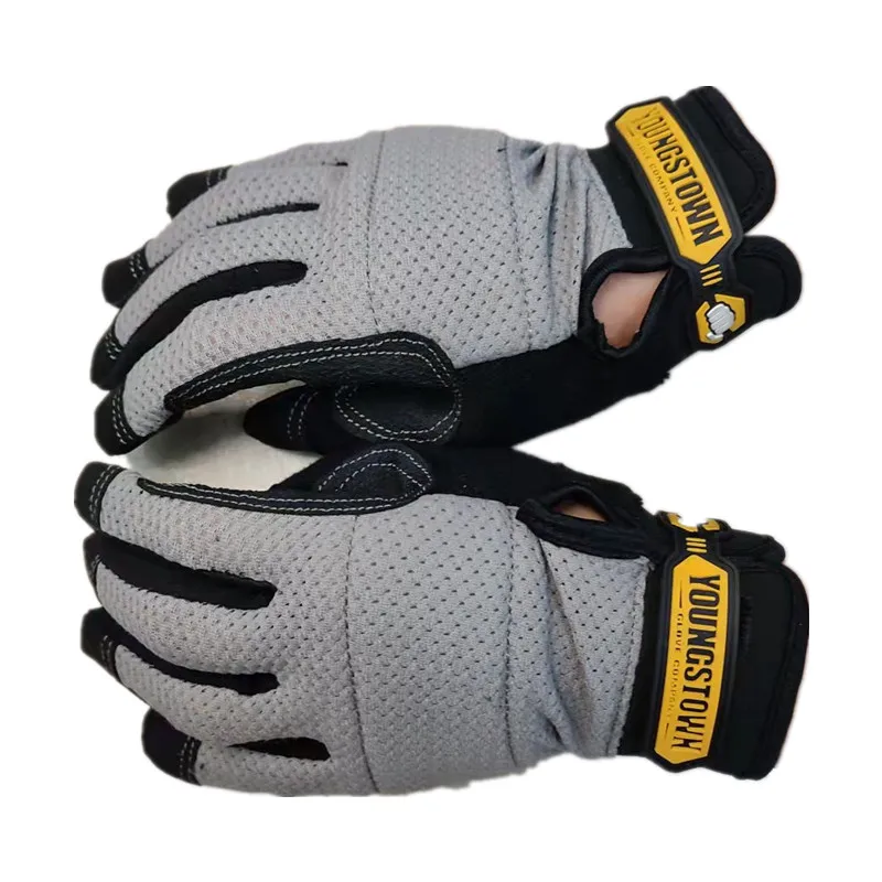 Genuine Highest Mesh Quality Performace Extra Durable Puncture Resistance Non-slip Working Gloves(Small-XXX-Large, Grey)