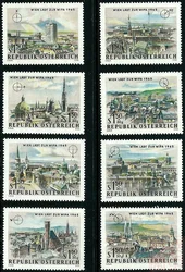 8Pcs/Set New Austria Post Stamp 1964 Architectural Scenery Engraving Postage Stamps MNH