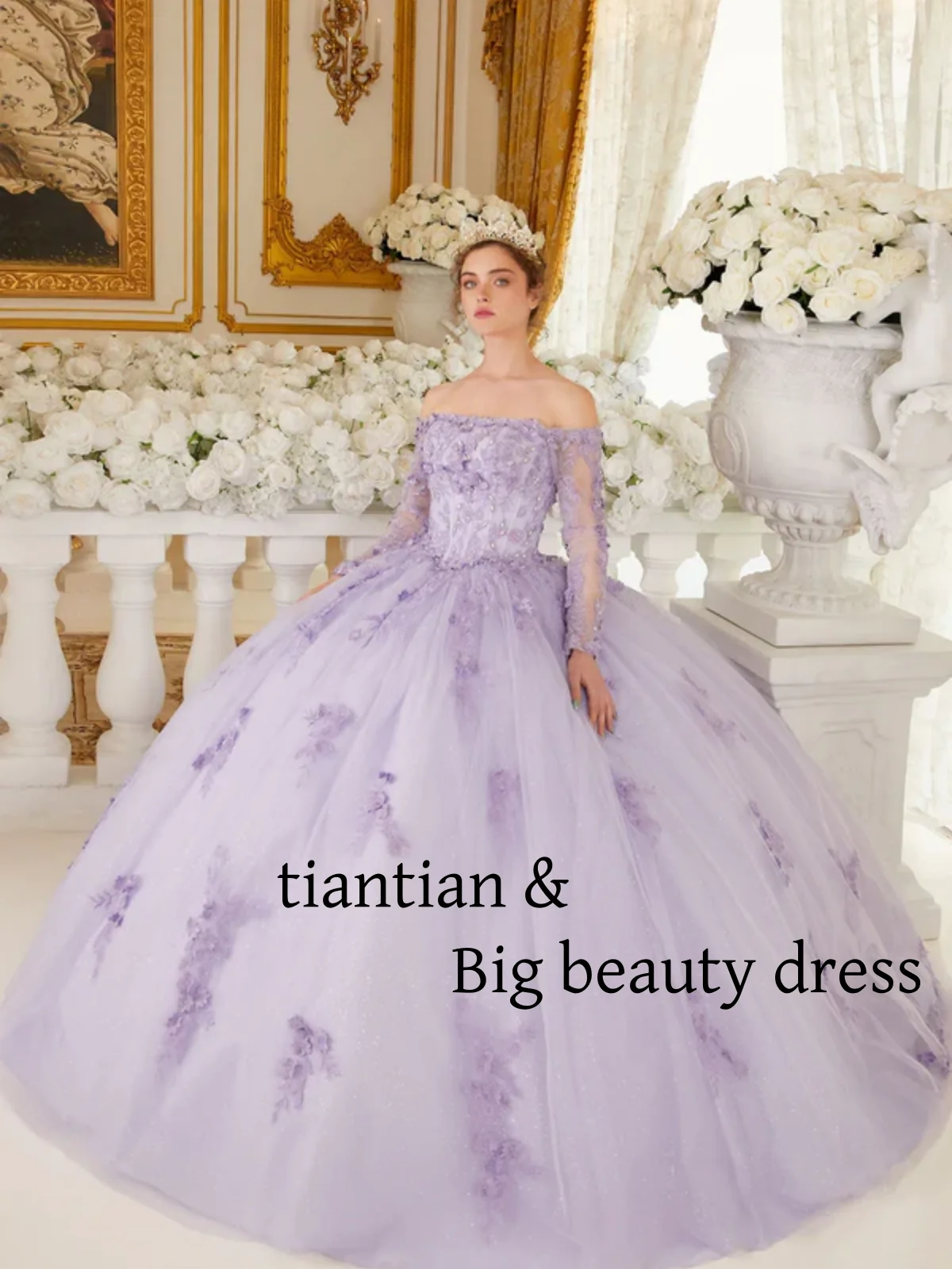 

Delicate Applique Embroidery Quinceanera Dresse Off shoulder collar GlitterTulle Ball Gown Customized vestidos de 15 quinceañera